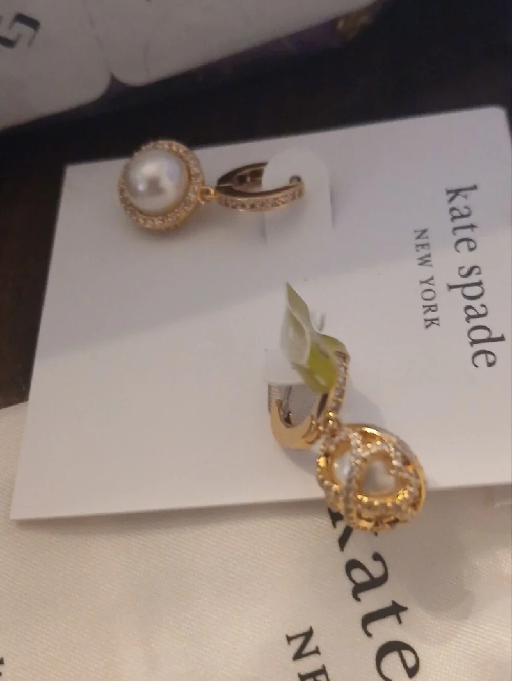 kate spade Gold Hoop Earrings with Pearl Drops